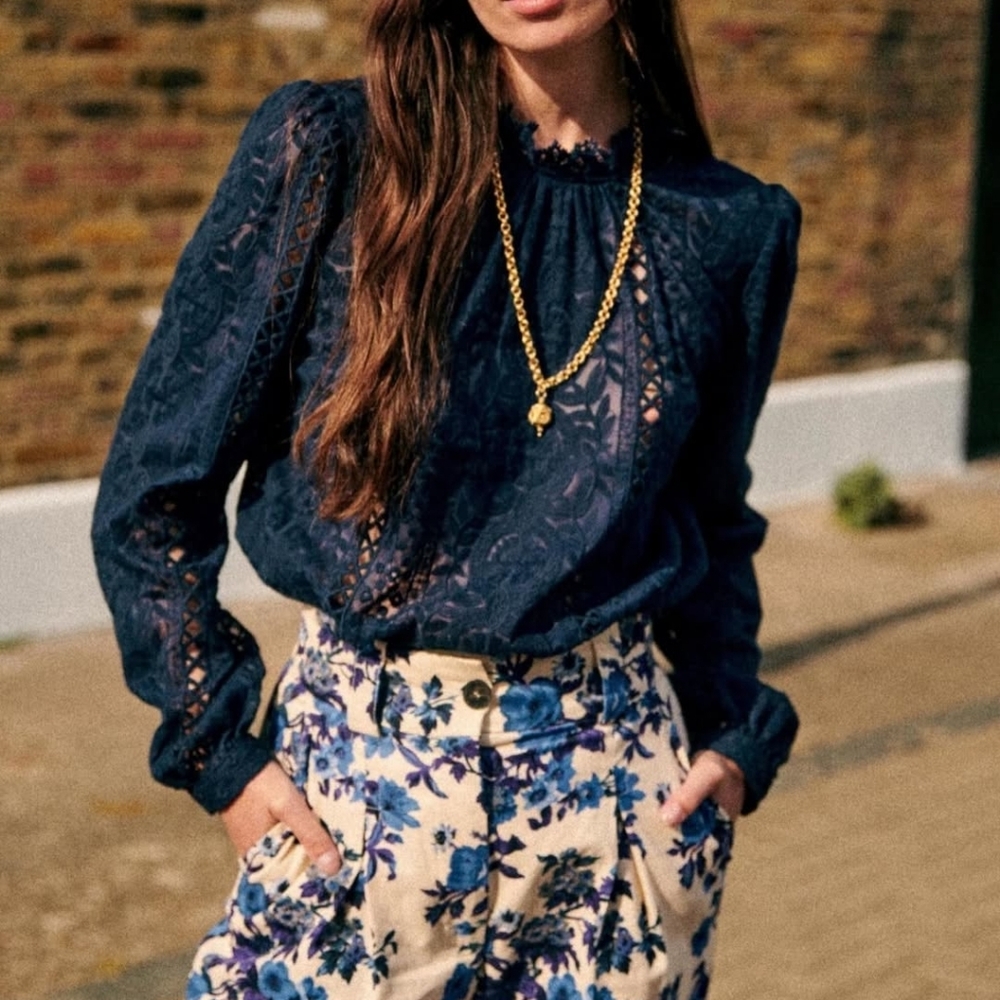 Sezane Valentine Blouse blue euro 34